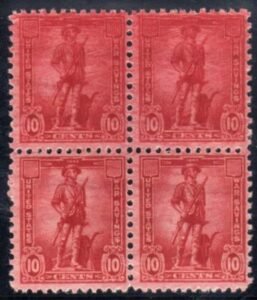 US WS7 Error Postal Savings F-VF Mint NH Block of 4 Overinked Error