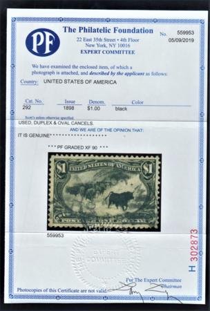INV-27810×2-1 US 292 Early Commemoratives XF Used Large Margins PSE + PF XF-90 Certs