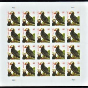 US 4737a Tuffled Puffins Black year date, Overall Tagging, Printed with 4 process colors.