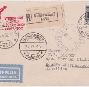 Vatican 1932 4th South American Flight Postal Card