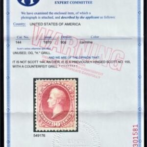 US 155 Bank Notes F-VF Mint Hinged PF Cert