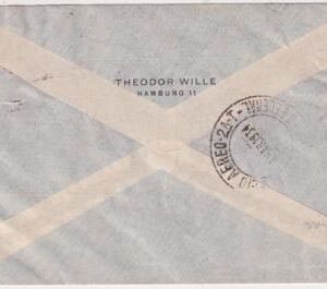 Germany 1934 Commercial Catapult Cover To Rio, Unusual Franking