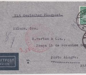 Germany 1934 Commercial Catapult Cover to Porto Alegre