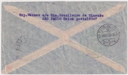 INV-27955×1-1 Brazil 1933 4th South America Flight Card to Switzerland