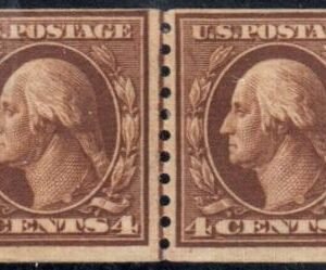 US 457 Washington / Franklin F-VF Mint LH Line Pair - Scarce!