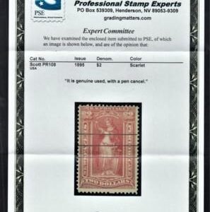 US PR108 Newspaper F+ Used, Pen Cancel, PSE Cert