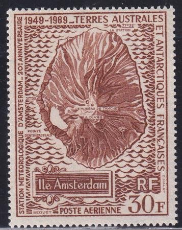 INV-28110itExt French Southern & Antartic Territories C19 Island Map