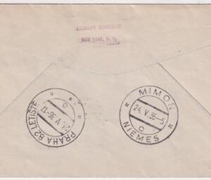 US 1936 2nd Hindenburg North American Flight Cover to Czechoslovakia