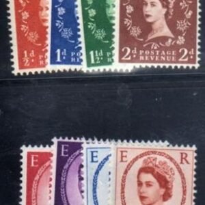 Great Britain 353c-360c F-VF NH Black Graphite Lines on Back