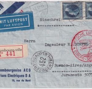 Luxembourg / Germany 1937 South Atlantic Catapult Cover