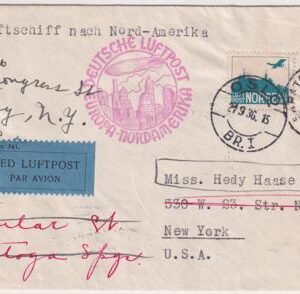 Norway 1936 9th North American flight to NY