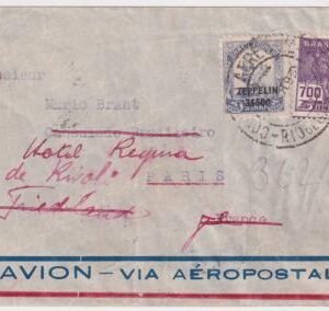Brazil 1932 8th South America Zeppelin Flight to France