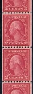US 487 Washington / Franklin F-VF Mint NH Pristine Strip of 4