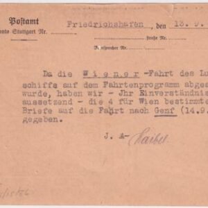 Germany 1930 Cancelled Vienna Flight