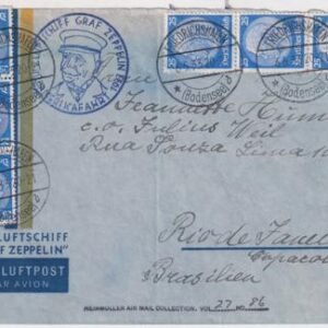 Germany 1933 1st South American Flight Cover on Zepp Postal Stationery