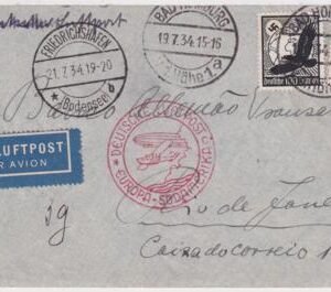 Germany 1934 Zeppelin 4th South American Flight Cover