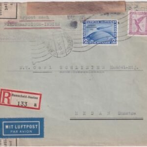 Germany 1934 C44 Chicago ovpt. Stamp on Cover to Dutch Indies