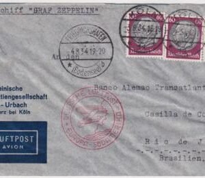 Germany 1934 Zeppelin 5th South American Flight Cover