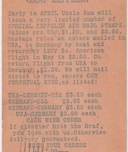 US 1930 Card from a Minnesota Stamp Co. Advertising Graf Zeppelin