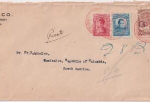 Colombia / US 1924 CLEU 43 60c pair with violet "EU" Inverted