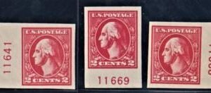 US 534A Washington / Franklin XF Mint NH 3 Plate # Singles