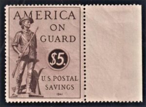 US PS15 Postal Savings F-VF NH - Minor Gum Bends