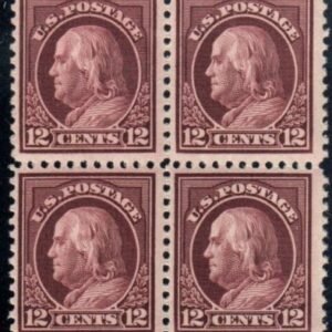 US 512 Washington / Franklin F-VF Mint NH Pristine Block