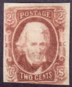 US Back Of Book - Confederate States of America 8var5 F-VF LH Double Transfer "Postage" "Two Cents" - few wrinkles