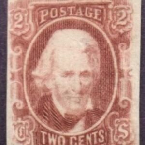 US Back Of Book - Confederate States of America 8var5 F-VF LH Double Transfer "Postage" "Two Cents" - few wrinkles