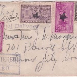 US U.S.S.Texas1937 Cover with 696, 798 (x 2), E15 Fancy Cancel Cover, Star