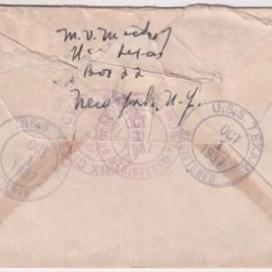 US U.S.S.Texas1937 Cover with 696, 798 (x 2), E15 Fancy Cancel Cover, Star