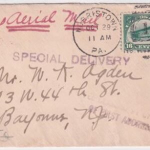 US 1918 C2 on Philadelphia - NY Flight , Small Cover