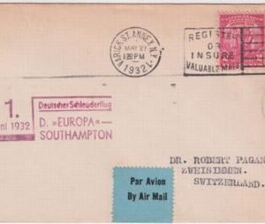 US 1932 Catapult Cover Europa - Southampton with 713, 715, 717, Jun 1