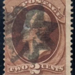 US 135 Bank Notes Ave-F Used Large Framed 8-Point Star Cancel