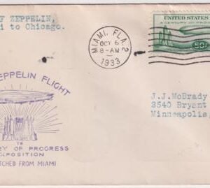 US 1933 C18 FDC Miami, FL to Chicago, Addressed to MN