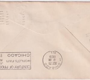 US 1933 C18 FDC Miami, FL to Chicago, Addressed to MN
