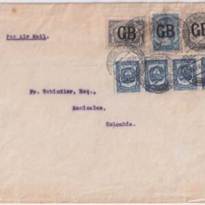 Colombia 1926 SCADTA Consular Ovpts "GB" on Cover Sent Airmail