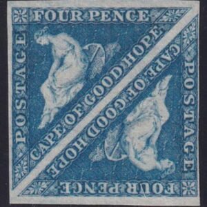 Cape Of Good Hope 4 Mint VF Unused No Gum Square Pair Bright Blue