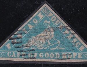 Cape Of Good Hope 9 Used VF Milky Blue - Nice Margins - Closer