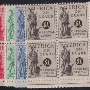 US PS11-14 Savings Stamp LH F-VF-XF LR Plate Block Matched LR PB LH Top Strips PS 11-12 VF-XF
