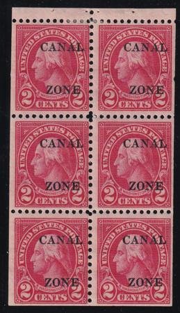 INV-28806itExt_939a9207-b768-4044-a3de-a96434c6c15e US Possessions - Canal Zone 101a Possessions Mint H F+ Scarce Booklet Pane