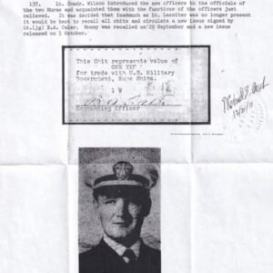 US Possessions - Japan/Ryukyu Islands Kume Shima Military Scrip Shima S/B 906a RPSS PKC 3 Unused 1 Yen Series From OCT 1, 1945 - Uncirculated - Bush Cert With Story Of Issue