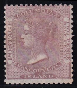 British Columbia Vancuver Island 2 Mint F-VF No Gum, Slight Toning