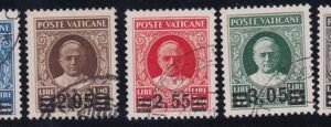 Vatican 35-40 F-VF to XF Used (37-40 XF) Raybaiudi Cert.(Set 35)