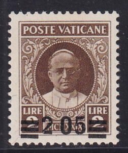Vatican City 37a Mint NH VF Missing Comma, Raybaudi Cert., Pristine NH