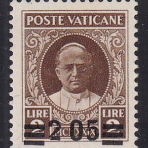 Vatican City 37a Mint NH VF Missing Comma, Raybaudi Cert., Pristine NH