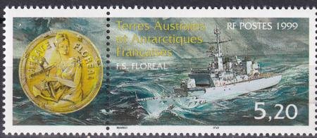 INV-29044itExt French Southern & Antartic Territories 250 Ship, Medallion
