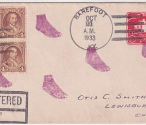 US Kentucky, Barefoot 709, U525 Fancy Cancel Cover, Foot