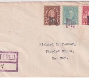 US Indiana, Bass 563, 636, 654 Fancy Cancel Cover, American Flag