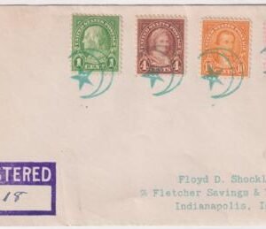 US Indiana, Boggstown 632, 636, 642, 688 Fancy Cancel Cover, Crescent Moon, Star